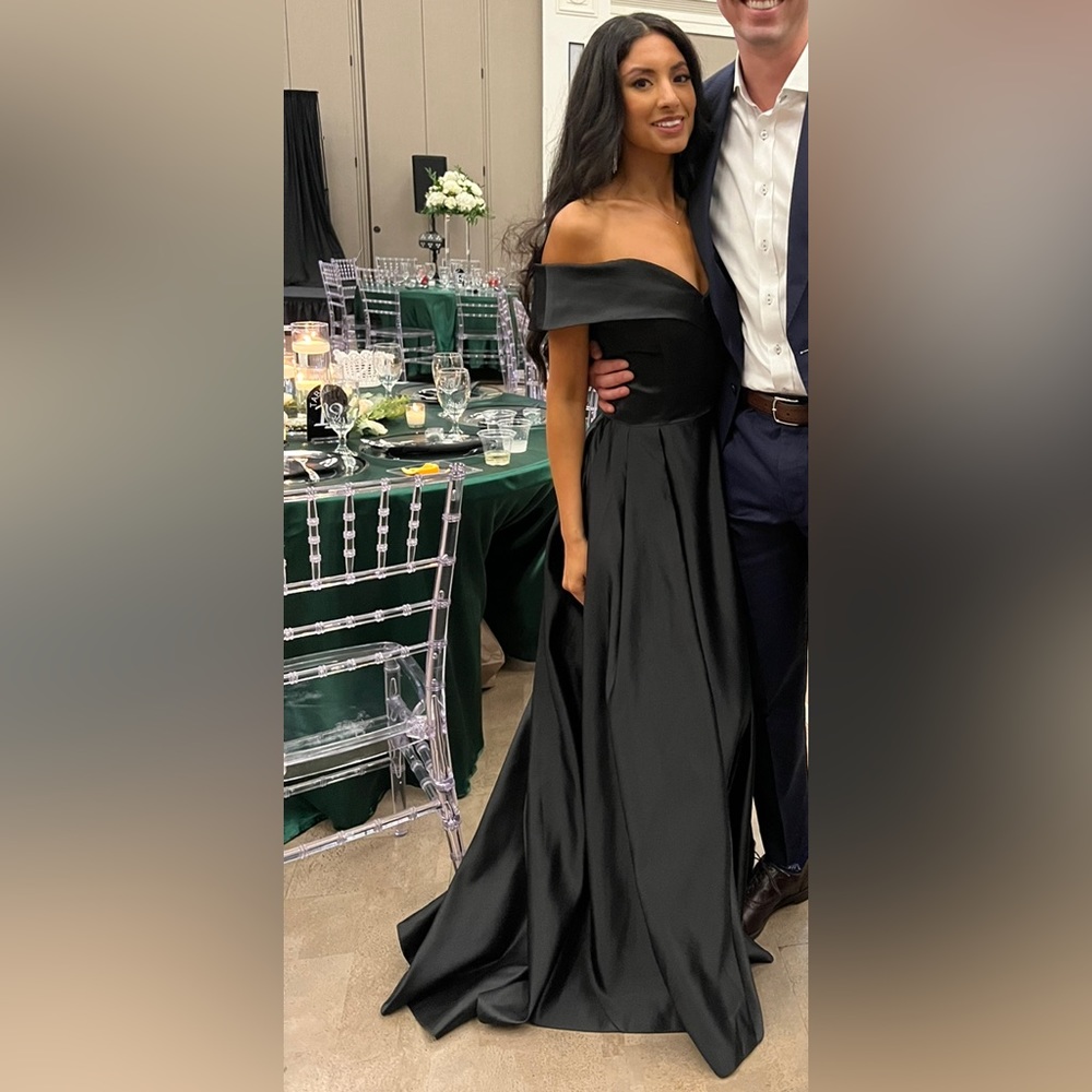 Black Satin Gown